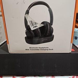 Black Over-Ear Bluetooth Headphones with Charging Dock